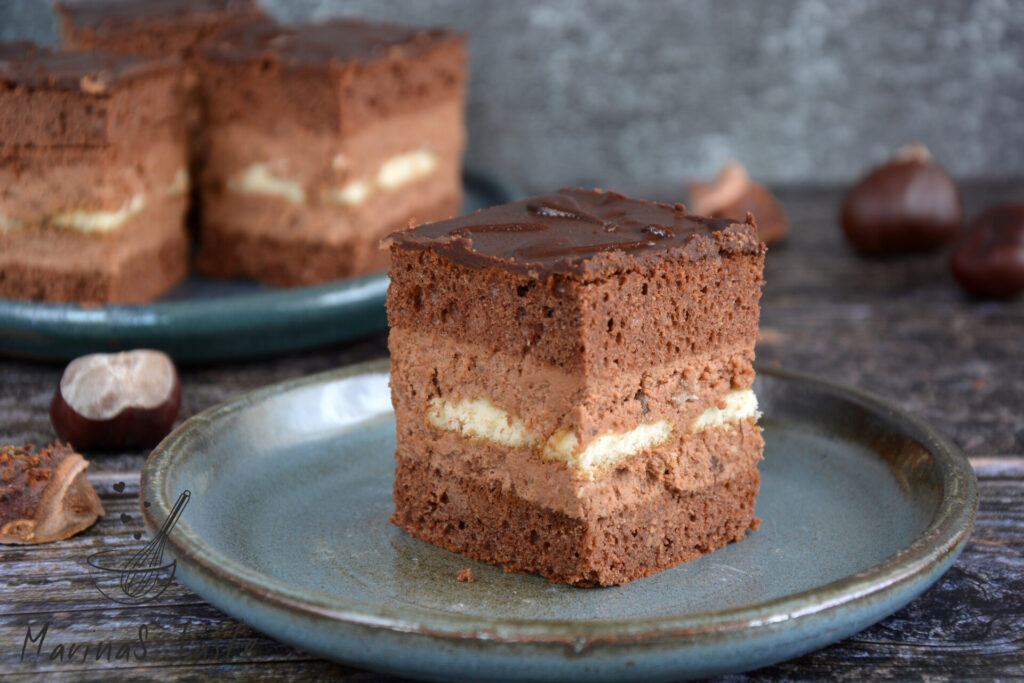 Kesten kolač sa piškoticama Ester kocke MarinaS Taste